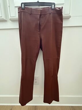 Tela Lamb Leather Trousers in Rich Chestnut